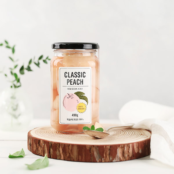클래식농원 복숭아 병조림(핑크백도) 490g