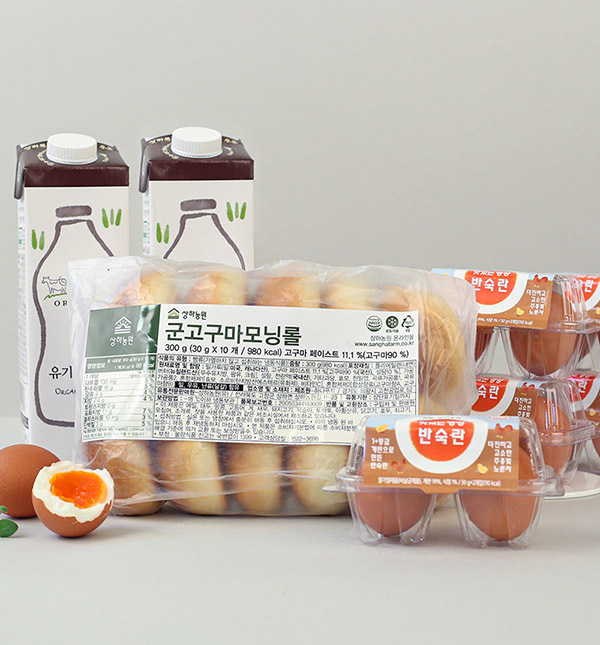 군고구마 모닝롤+맛있는 영양반숙란(2입)+후레쉬팩 유기농 우유 정기배송
