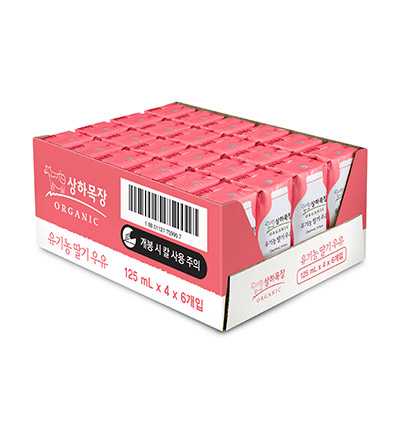 상하목장 유기농 딸기우유 125mlx24입 (1박스)